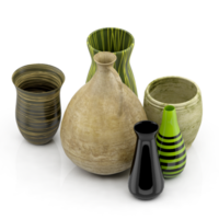 vases isométriques rendu 3d png