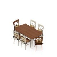 rendu 3d de l'ensemble de table isométrique png