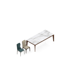 Isometric Table Set 3D render png