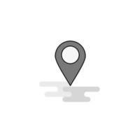 Location Web Icon Flat Line Filled Gray Icon Vector