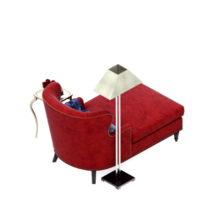 fauteuil isométrique rendu 3d isolé png