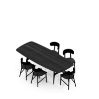 Isometric Table Set 3D render png