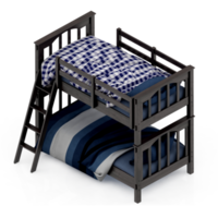 render 3d de dormitorio isométrico png