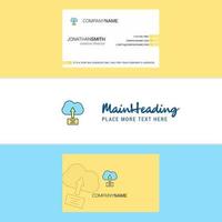 Beautiful Uploading on cloud Logo and business card vertical Design Vector