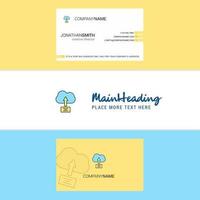 Beautiful Uploading on cloud Logo and business card vertical Design Vector