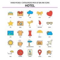 Hotel Flat Line Icon Set Business Concept Icons Design vector