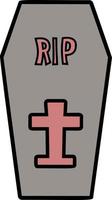 Coffin color icon vector