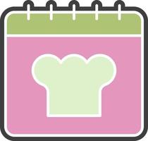 Calendar, chef color icon vector