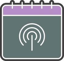 Calendar, signal, line color icon vector