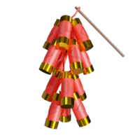 Chinese new year firecracker 3D illustration png