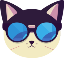 illustration grafisk av katt bär solglasögon isolerat perfekt för logotyp, maskot, ikon eller skriva ut på t-shirt png