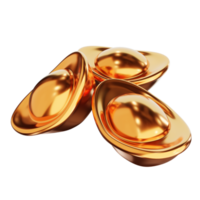 Gold-Sycee-Symbol 3D-Illustration png