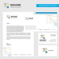 Protected website Business Letterhead Envelope and visiting Card Design vector template