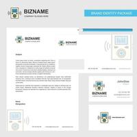 Music player Business Letterhead Envelope and visiting Card Design vector template