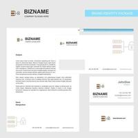 Secure network Business Letterhead Envelope and visiting Card Design vector template