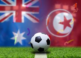 Football Cup competition between the national Australia and national Tunisia. photo