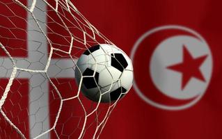 competición de copa de fútbol entre la dinamarca nacional y túnez nacional. foto