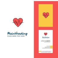 Heart ecg Creative Logo and business card vertical Design Vector