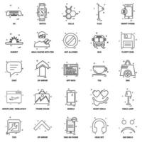 25 conjunto de iconos de línea de mezcla de concepto de negocio vector