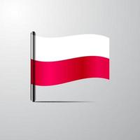 polonia ondeando vector de diseño de bandera brillante