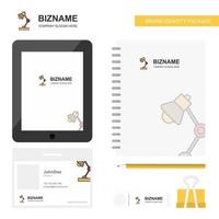 Lamp Business Logo Tab App Diary PVC Employee Card and USB Brand Stationary Package Design Vector Template