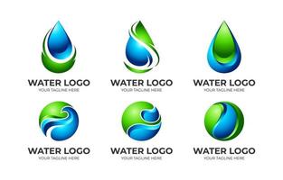 conjunto de logotipos de elementos de agua vector