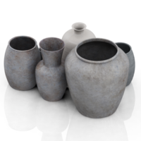 isometrische Vasen 3D-Rendering png