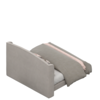 Isometric Bedroom 3D render png