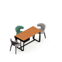 render 3d de mesa isométrica png