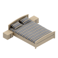 Isometric Bedroom 3D render png