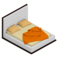 Isometric Bedroom 3D render png