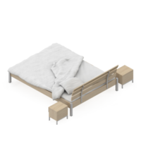 Isometric Bedroom 3D render png