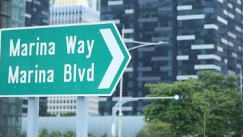 Street sign for Marina Way and Marina Blvd in Singapore Southeast Asia
