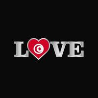 Love typography with Tunisia flag design vector