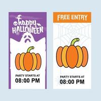 Happy Halloween invitation design with pumpkin vector