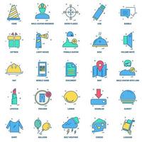25 Business Concept Mix Flat Color Icon set vector