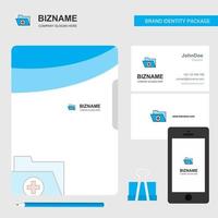 Medical folder Business Logo File Cover Visiting Card and Mobile App Design Vector Illustration