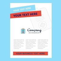 Medical clipboard Title Page Design for Company profile annual report presentations leaflet Brochure Vector Background