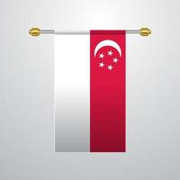 bandera colgante de singapur vector