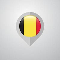 Puntero de navegación de mapa con vector de diseño de bandera de Bélgica