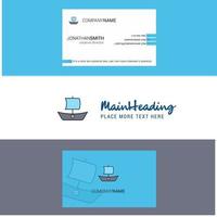 Beautiful Boat Logo and business card vertical Design Vector