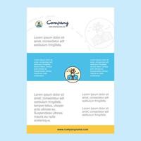 Template layout for Confused man comany profile annual report presentations leaflet Brochure Vector Background