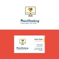 Flat Computer screen Logo and Visiting Card Template Busienss Concept Logo Design vector