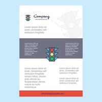 Template layout for Traffic signal comany profile annual report presentations leaflet Brochure Vector Background