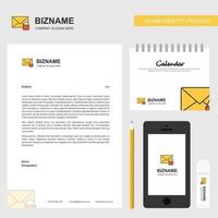 Secure mail Business Letterhead Calendar 2019 and Mobile app design vector template