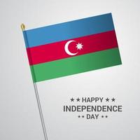 diseño tipográfico del día de la independencia de azerbaiyán con vector de bandera