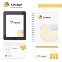 Pie chart Business Logo Tab App Diary PVC Employee Card and USB Brand Stationary Package Design Vector Template