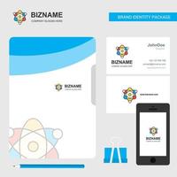 Nuclear Business Logo File Cover Visiting Card and Mobile App Design Vector Illustration