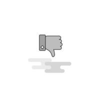 Dislike Web Icon Flat Line Filled Gray Icon Vector