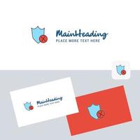 Shield vector logotype with business card template Elegant corporate identity Vector